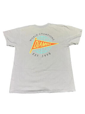 Diamond Supply Co Lavender Purple T Shirt Short Sleeve Flag Graphic USA L Large